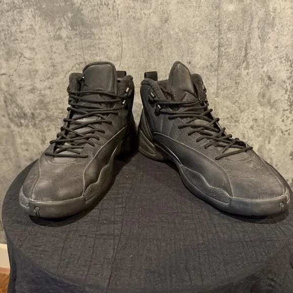 Jordan 12 Retro Winterized 'Triple Black' (reflective, NOT DUST) - Men's Size 15 - Picture 2 of 5